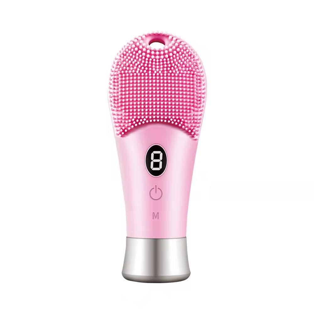 MAYCREATE Rechargeable Facial Cleansing Massager Brush Ultrasonic High-Frequency Vibration Facial Cleanser,Heated Silicone Facial Scrubber,Waterproof Design, for Deep Cleansing, Exfoliating MAYCREATE Rechargeable Facial Cleansing Massager Brush Ultrasonic High-Frequency Vibration Facial Cleanser,Heated Silicone Facial Scrubber,Waterproof Design, for Deep Cleansing, Exfoliating
